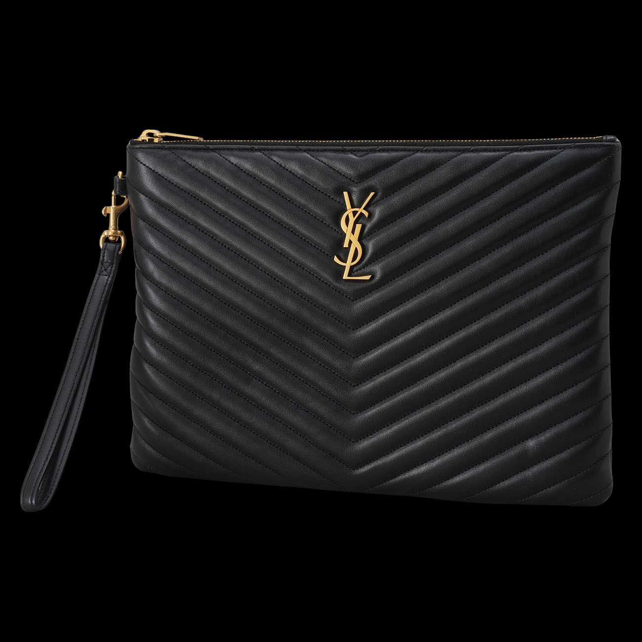 YVES SAINT LAURENT(USED)생로랑 559193 모노그램 쉐브론 클러치